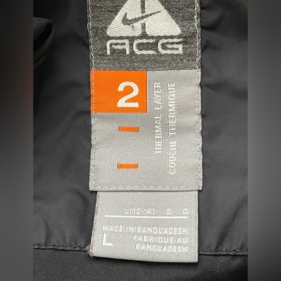 Nike ACG Black Quilted Outdoor Thermal Layer 2 Jacket Full Zip Youth Sz: L - Picture 6 of 6